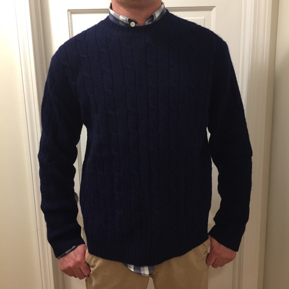 Abercrombie & Fitch Other - Classic Abercrombie Wool Cable Knit Navy Sweater